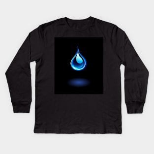 Glowing water drop ( Clean water ) Kids Long Sleeve T-Shirt